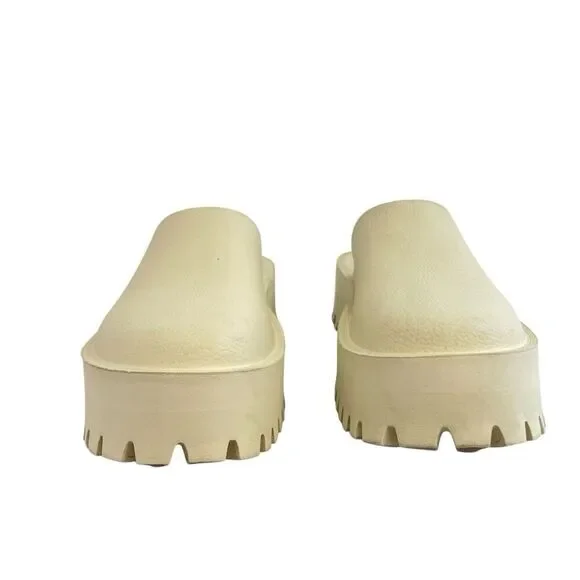 Jeffrey Campbell Womens Size 11 Cream Chunky Platform Mules Clogs - Picture 2 of 9
